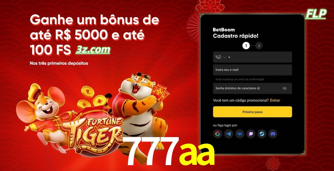 777aa cassino Brasil bônus de boas-vindas até R$5000 e 100 free spins