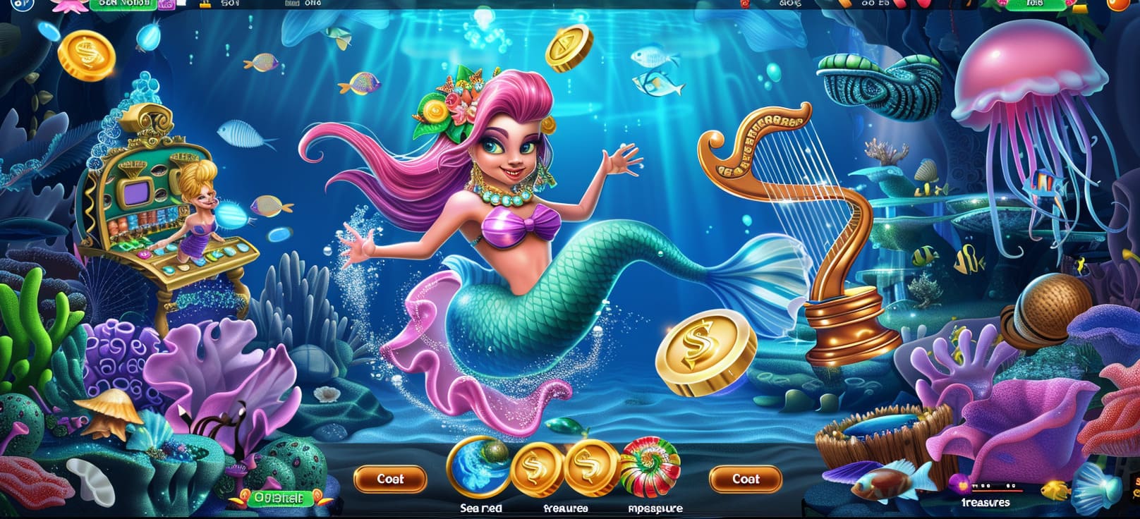 Caça-níqueis de sereia online com tesouros do mar no 777aa cassino